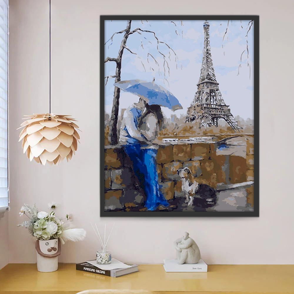 Couple et Chien Peinture par Numéros
