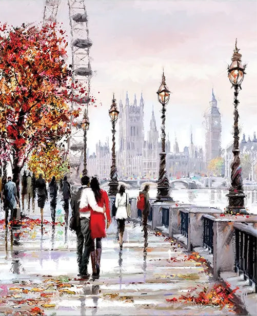Couple et Londres Peinture par Numéros