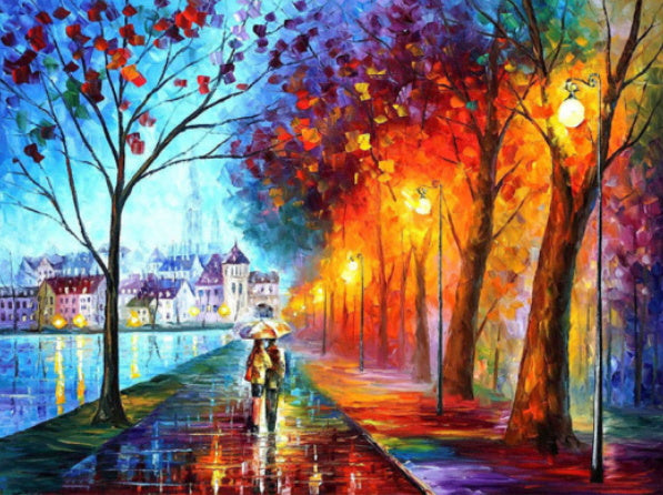 Couple Paysage Ville Peinture par Numéros