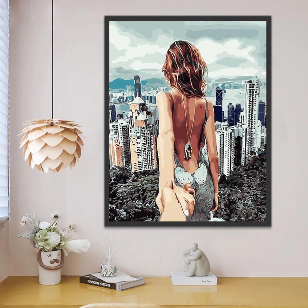 Couple Se Tenant la Main Peinture par Numéros