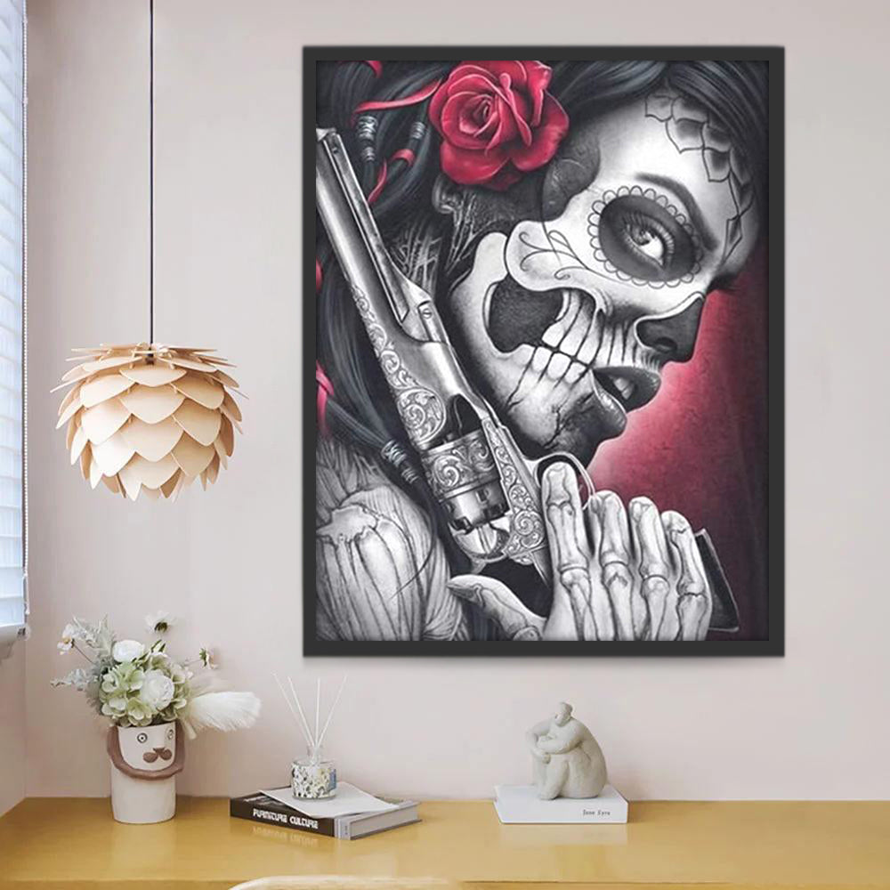 Crâne Armé Peinture par Numéros