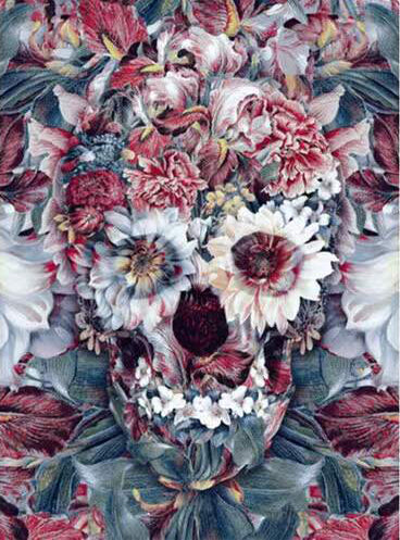 Crâne de Fleurs Peinture par Numéros