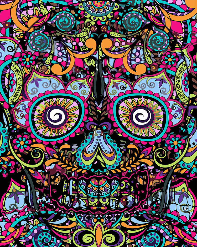 Crâne Mandala Peinture par Numéros