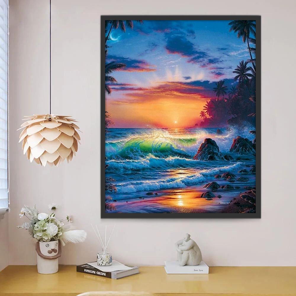 Crépuscule et Mer Peinture par Numéros