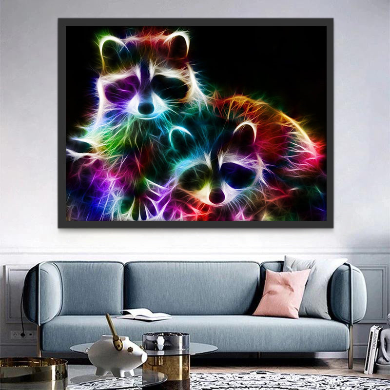 Cyber Racoons Peinture par Numéros