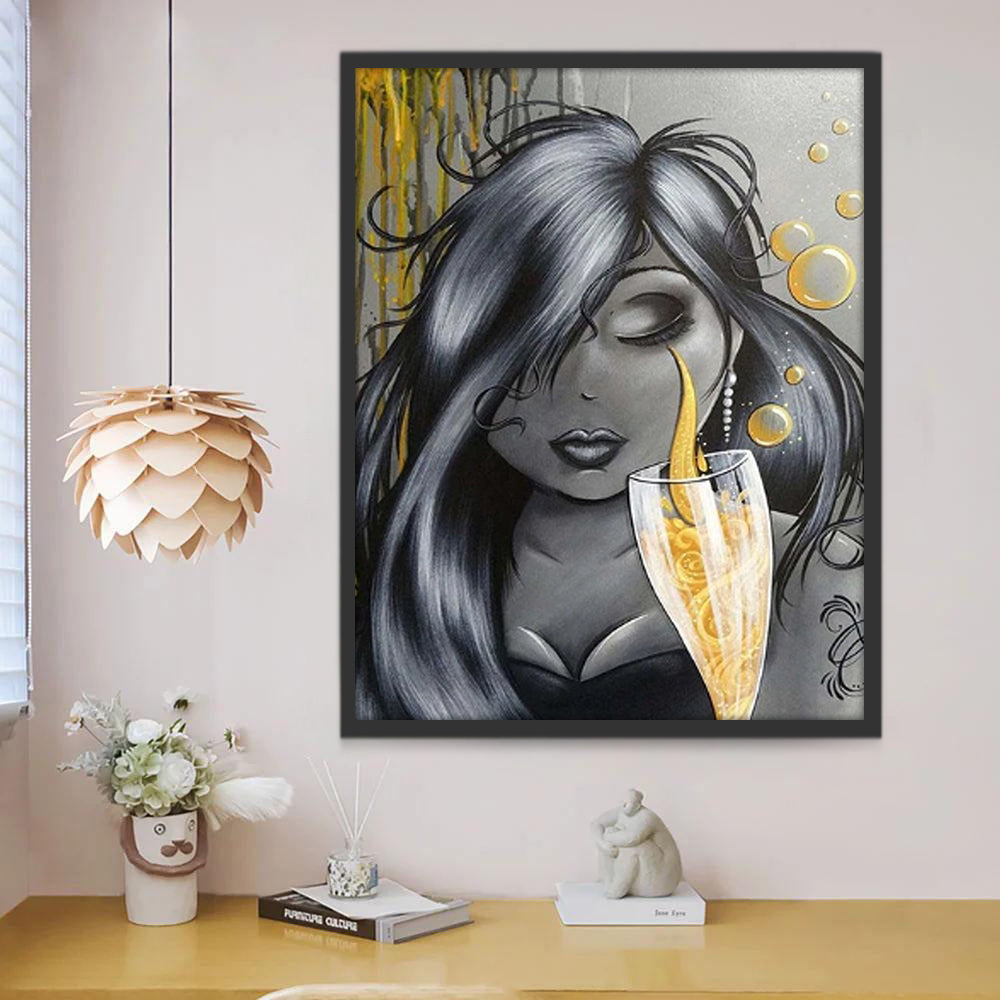 Dame et Larme d'Or Peinture par Numéros
