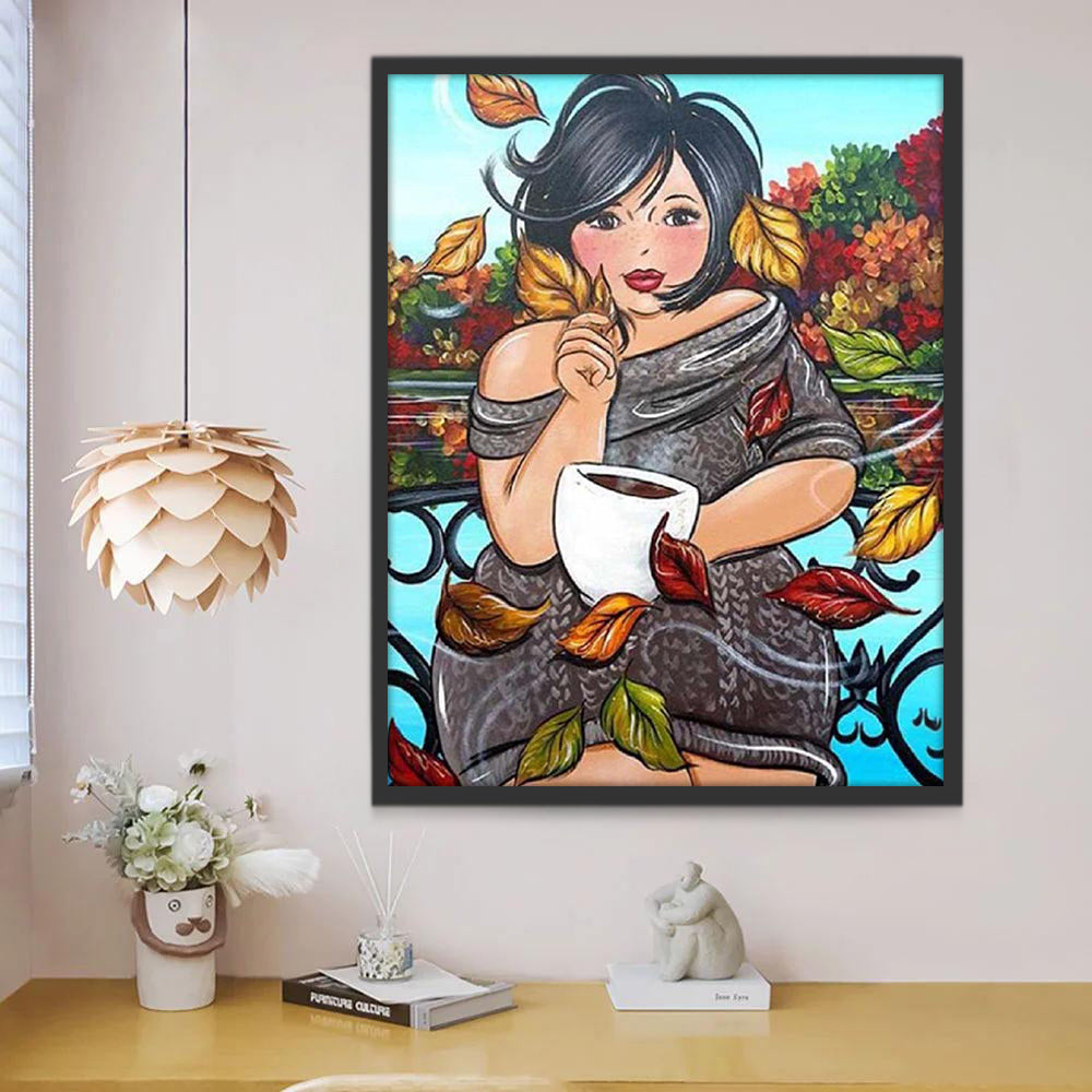 Dame Rondelette Peinture par Numéros