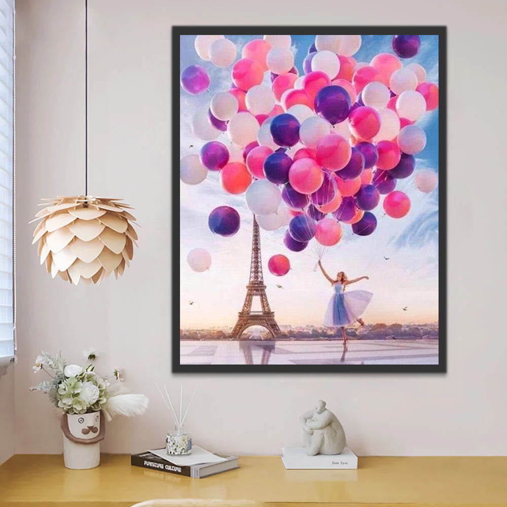 Danseuse avec Ballons et Eiffel Peinture par Numéros