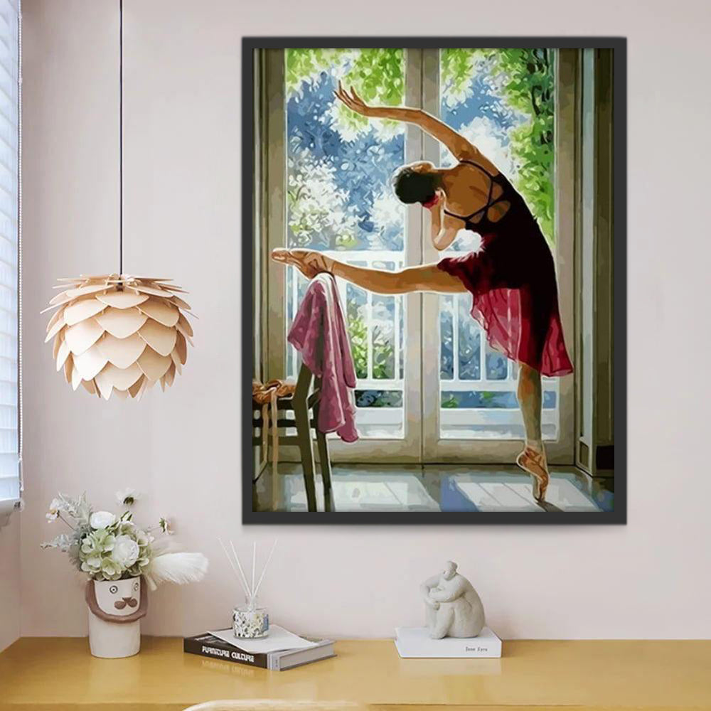 Danseuse en exercice Peinture par Numéros