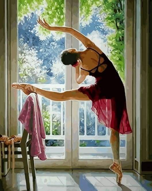 Danseuse en exercice Peinture par Numéros