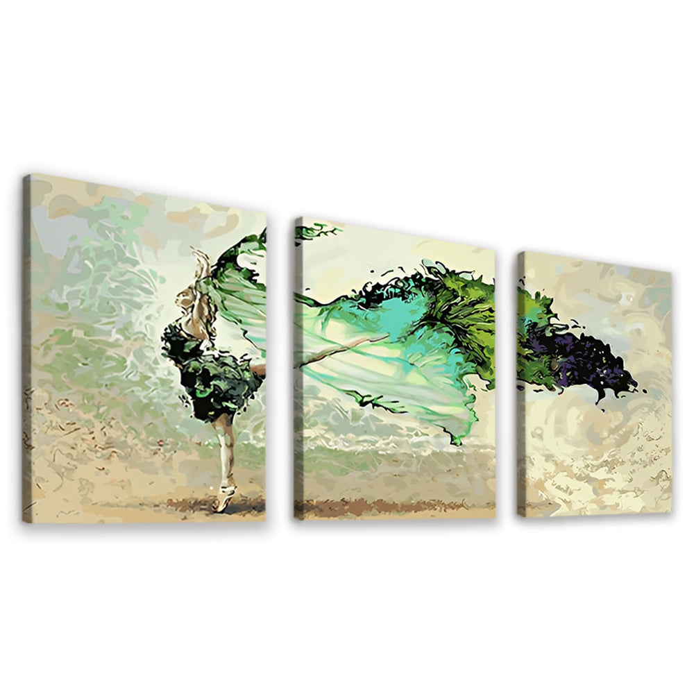 Danseuse en Vert 3 Partie Peinture par Numéros