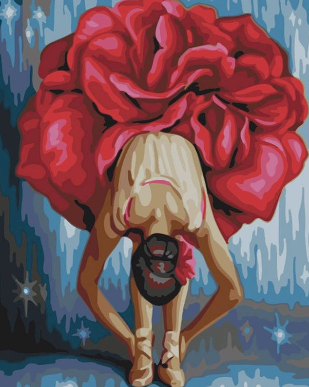 Danseuse et Robe de Rose Peinture par Numéros
