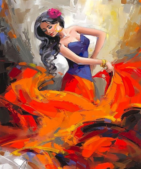 Danseuse Flamenco Peinture par Numéros