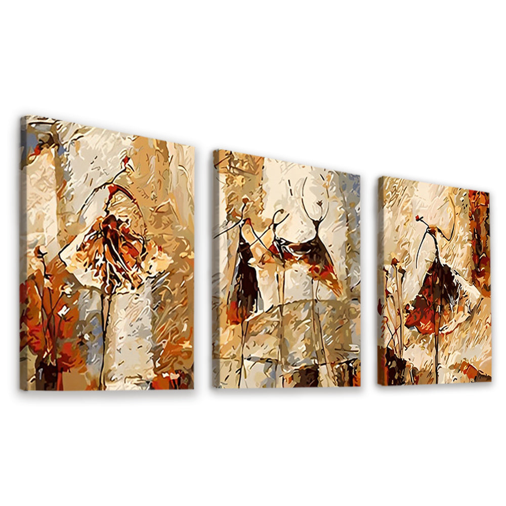 Danseuses Abstraites 3 Partie Peinture par Numéros