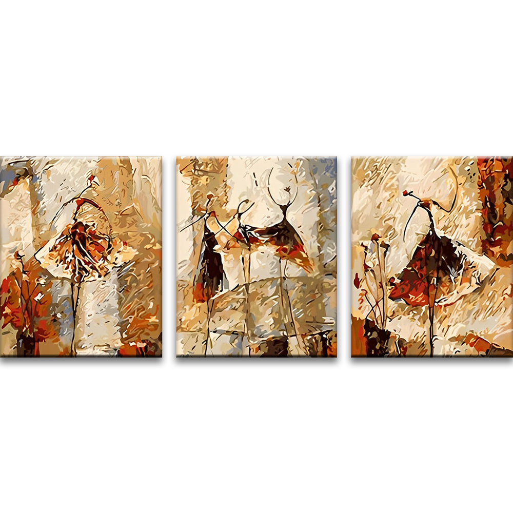 Danseuses Abstraites 3 Partie Peinture par Numéros