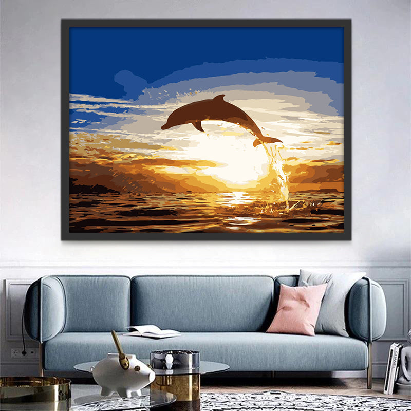 Dauphin et le Soleil Peinture par Numéros