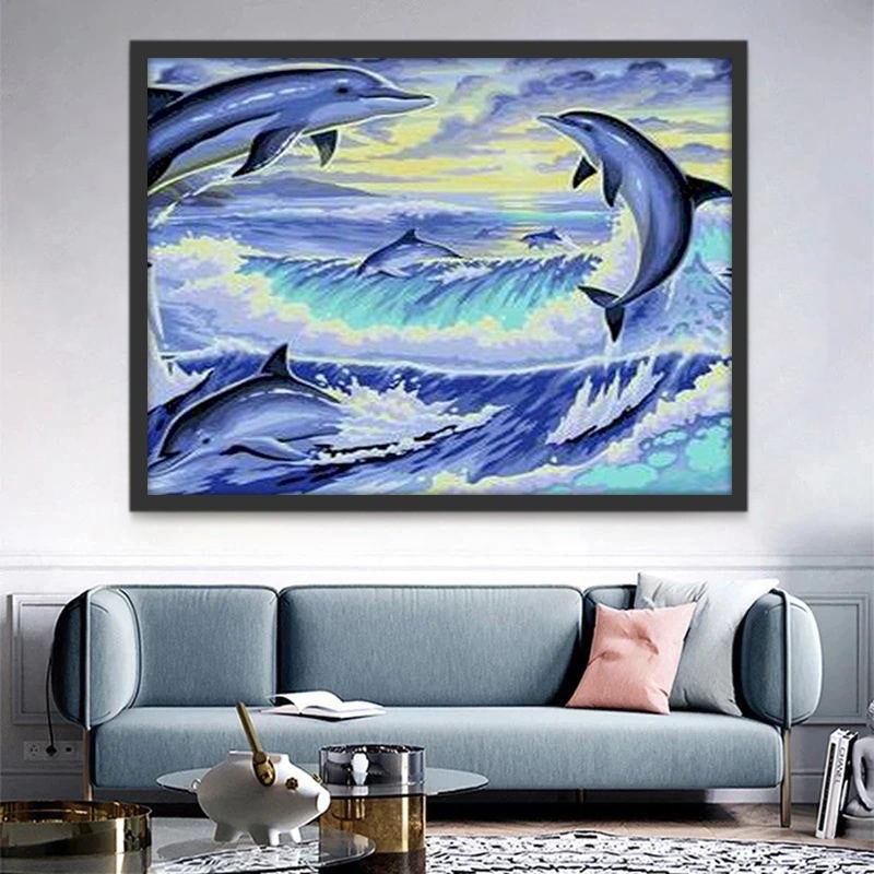 Dauphins dans la Mer Peinture par Numéros