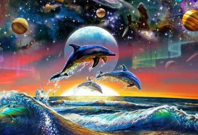 Dauphins et Planètes Peinture par Numéros