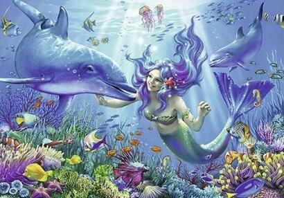 Dauphins et Sirène Peinture par Numéros