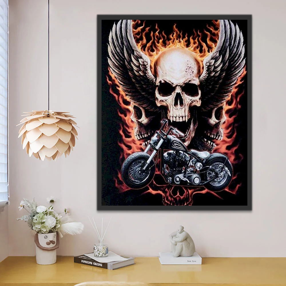 Démon et Moto Peinture par Numéros