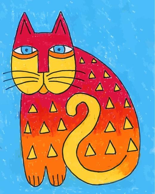 Dessin au Crayon de Chat Rouge Peinture par Numéros