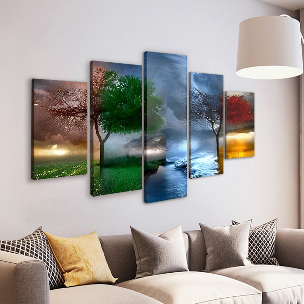 Deux Arbres 5 Partie Peinture par Numéros