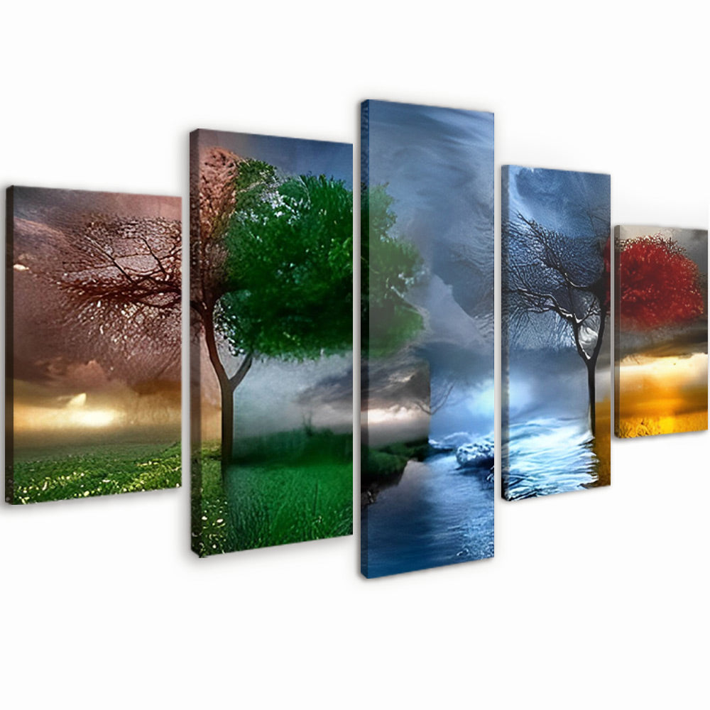 Deux Arbres 5 Partie Peinture par Numéros