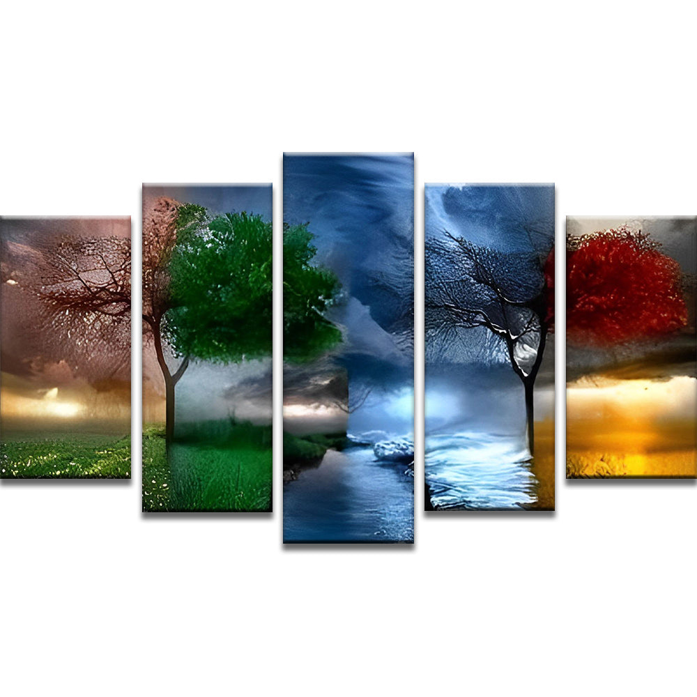 Deux Arbres 5 Partie Peinture par Numéros