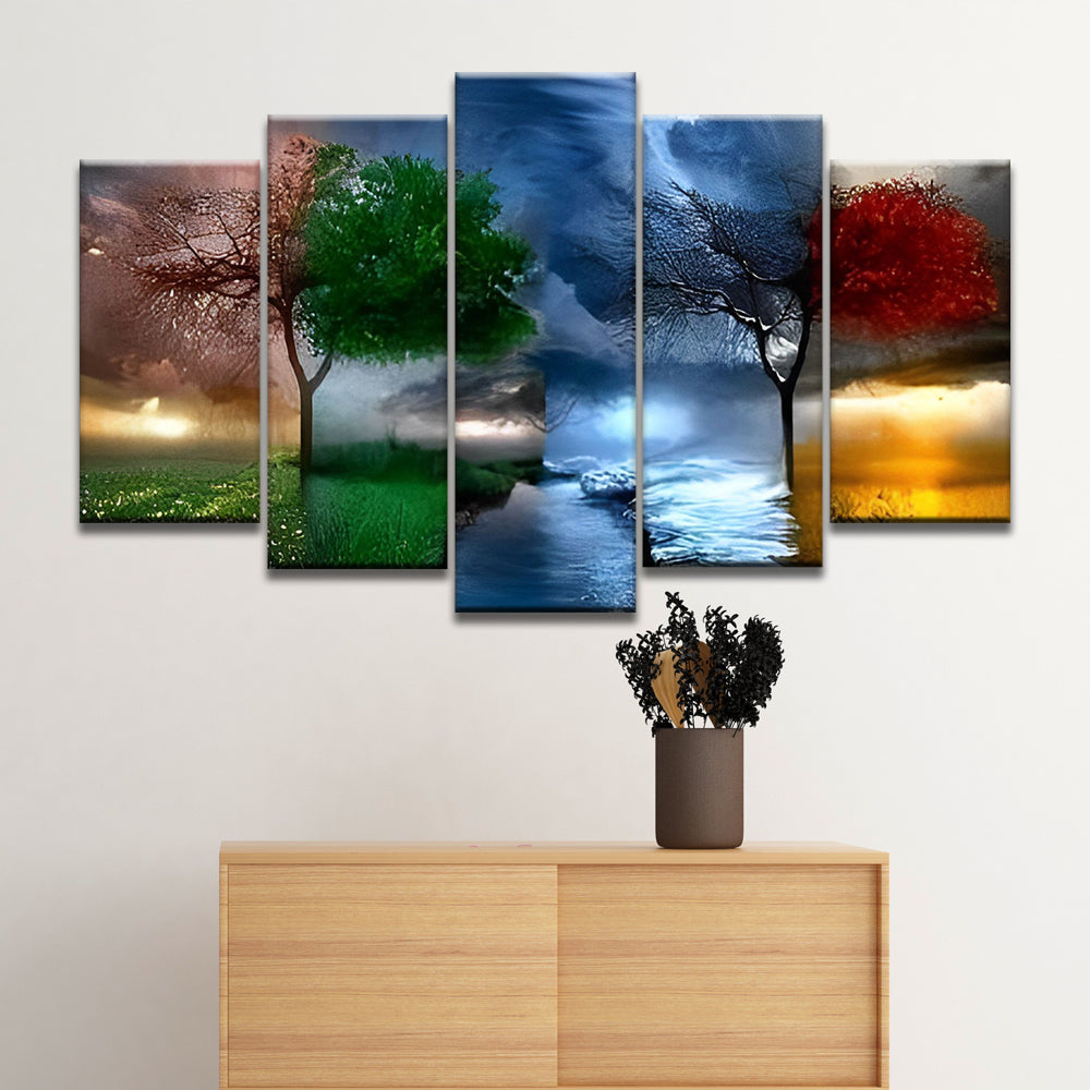 Deux Arbres 5 Partie Peinture par Numéros