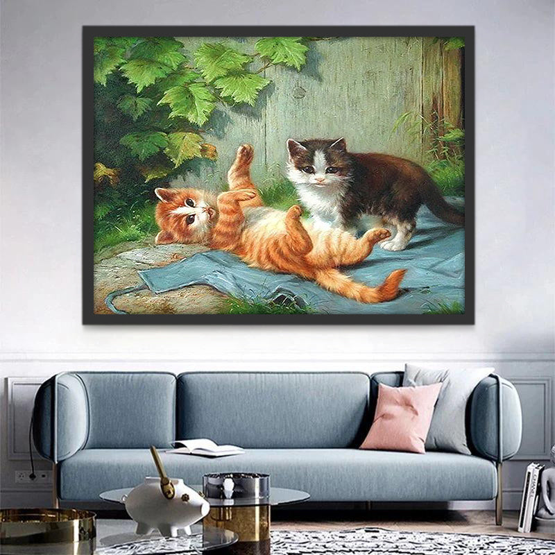 Deux Chatons Jouant Peinture par Numéros