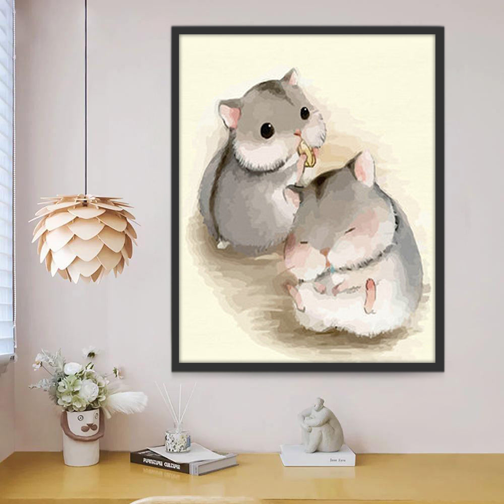 Deux Hamsters Gris Peinture par Numéros