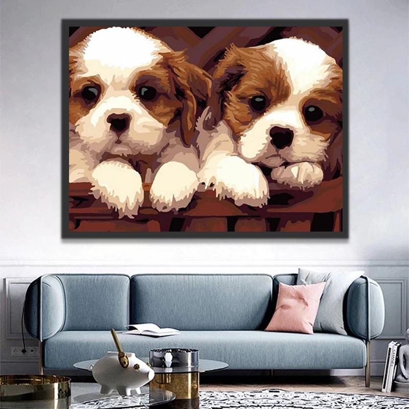 Deux Petits Cavaliers King Charles Spaniel Peinture par Numéros