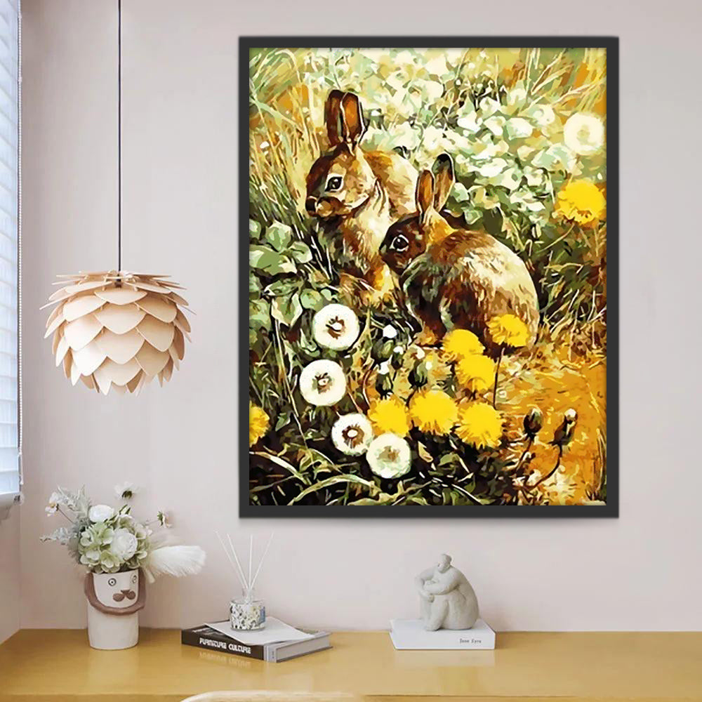 Deux Petits Lapins Peinture par Numéros