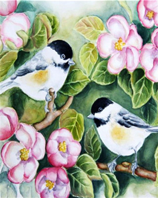 Deux Petits Oiseaux Peinture par Numéros