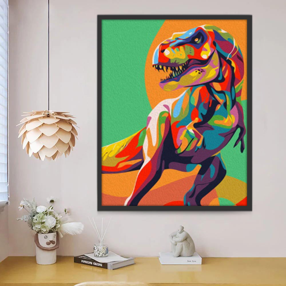 Dinosaure Coloré Peinture par Numéros