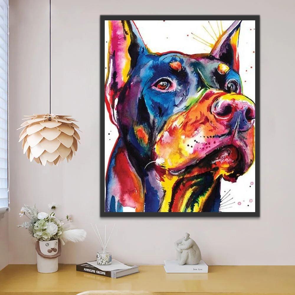 Dobermann Peinture par Numéros