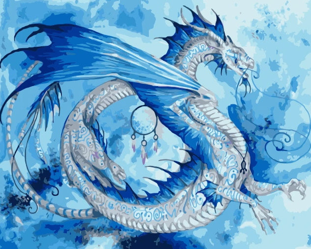 Dragon de l'eau Peinture par Numéros