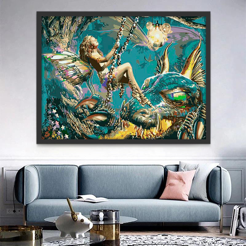 Dragon et Fée Peinture par Numéros