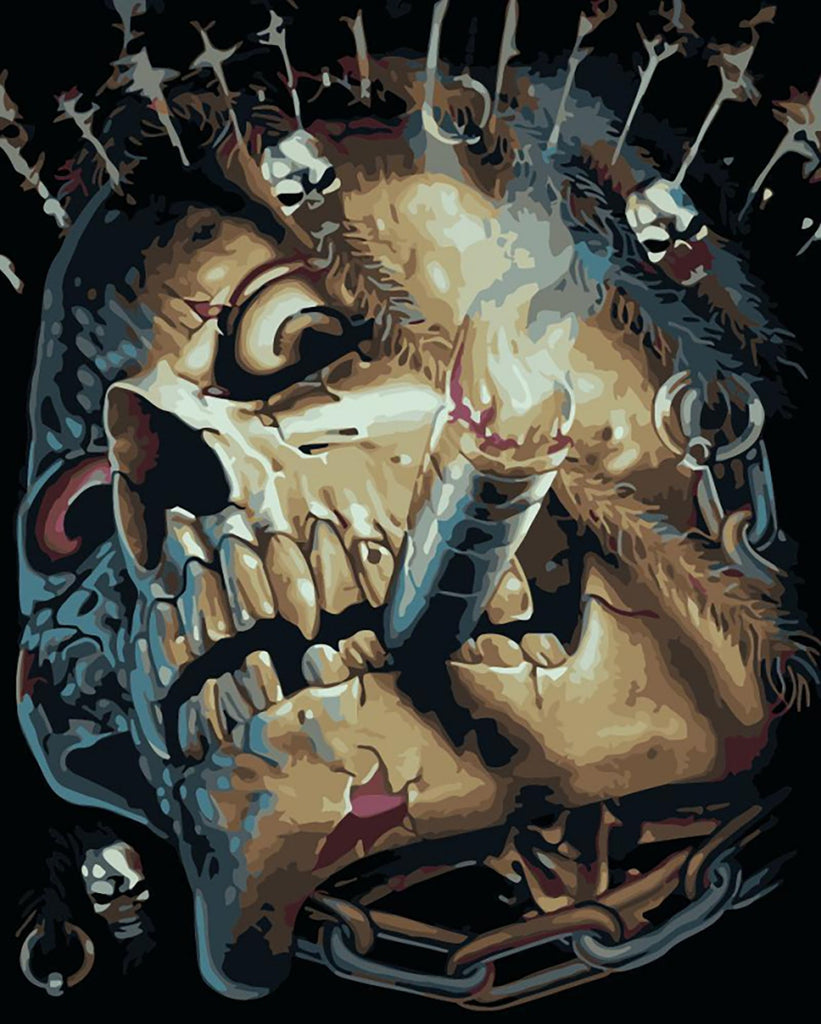 Drapeau Crâne Zombie Peinture par Numéros