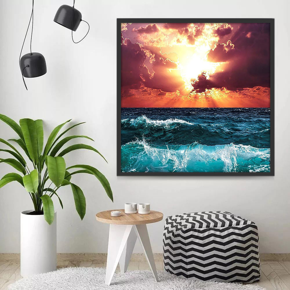 Effet de Lumière sur l'Océan Peinture par Numéros