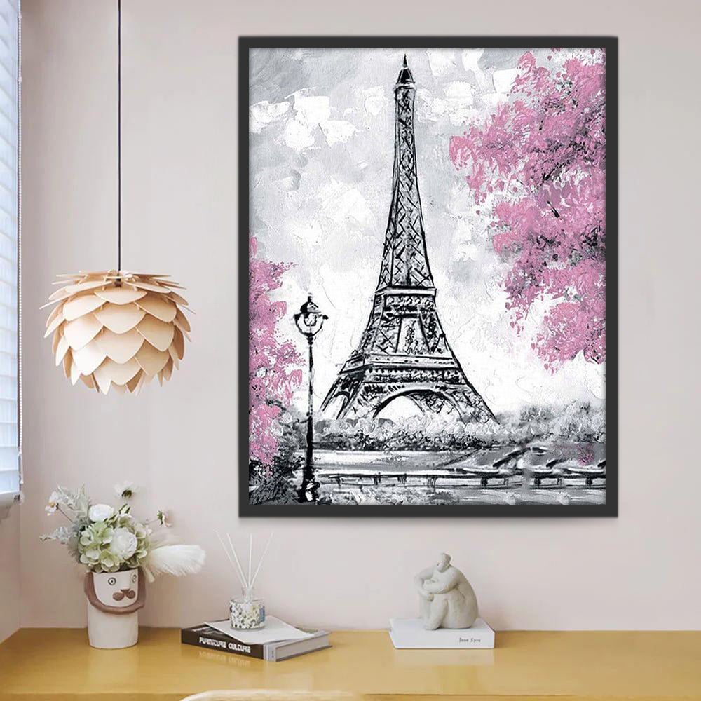 Eiffel et Fleurs Peinture par Numéros