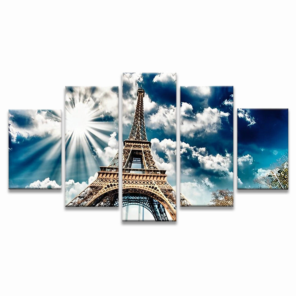 Eiffel et Soleil 5 Partie Peinture par Numéros
