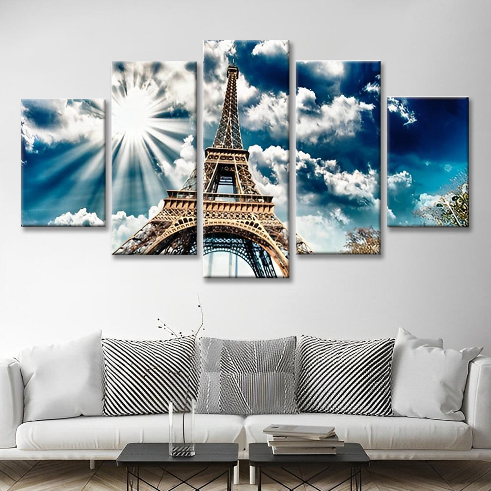 Eiffel et Soleil 5 Partie Peinture par Numéros