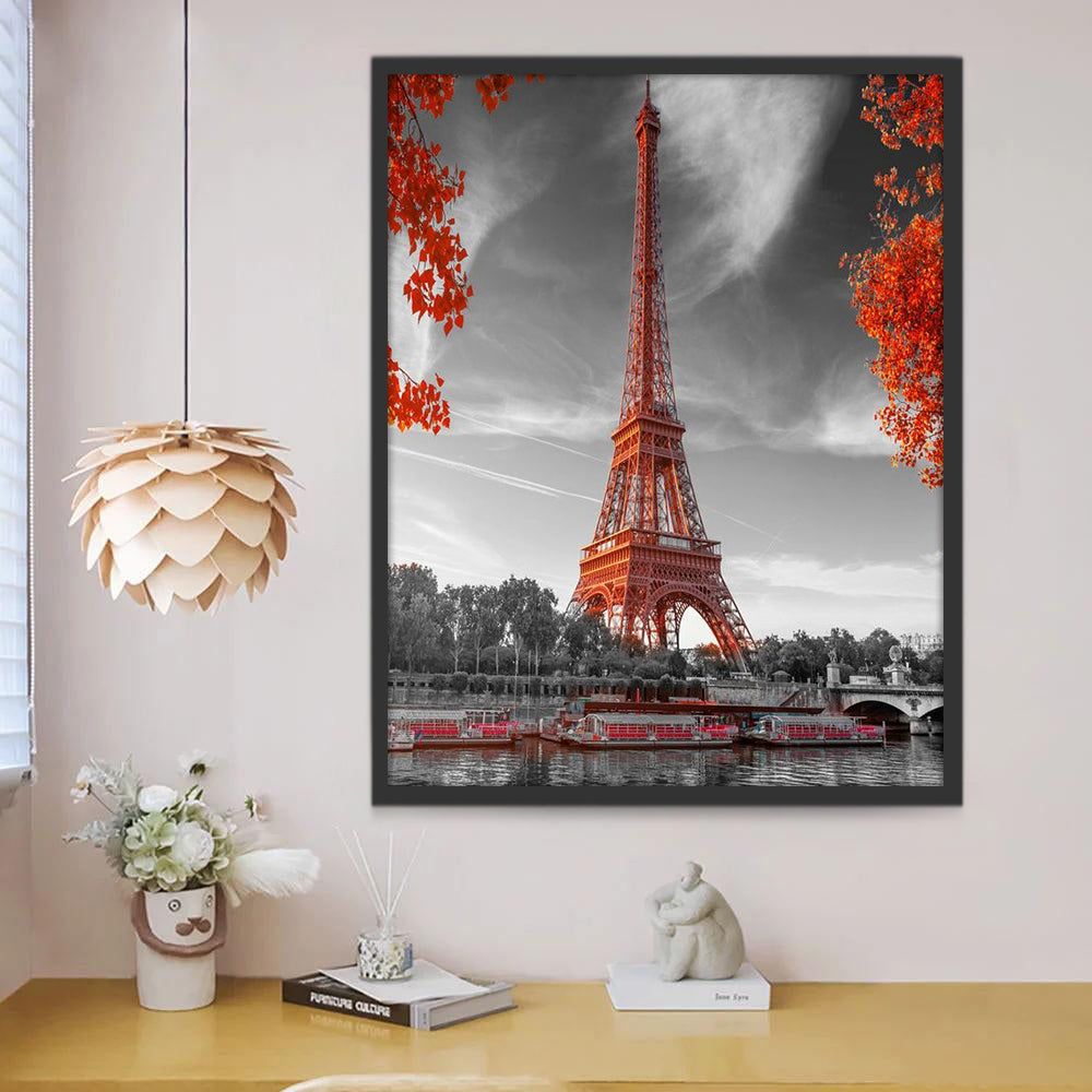 Eiffel Rouge Peinture par Numéros
