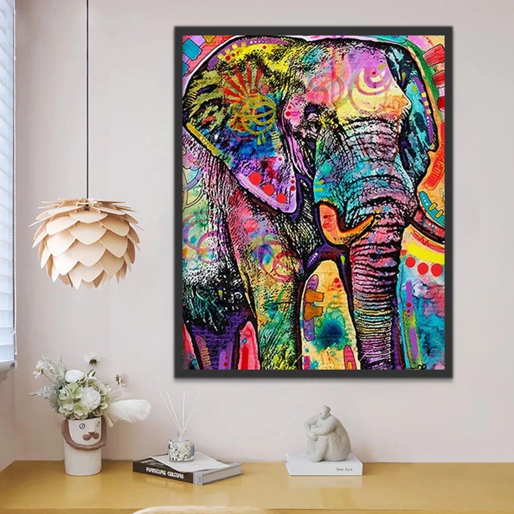 Éléphant de Couleur Pop Peinture par Numéros