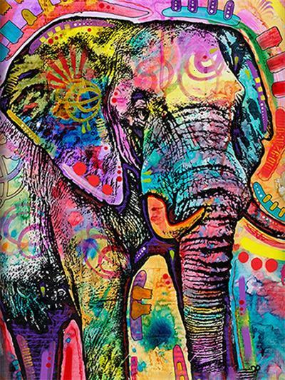 Éléphant de Couleur Pop Peinture par Numéros
