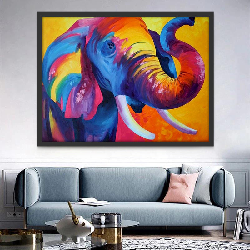 Éléphant de Couleurs Jolis Peinture par Numéros