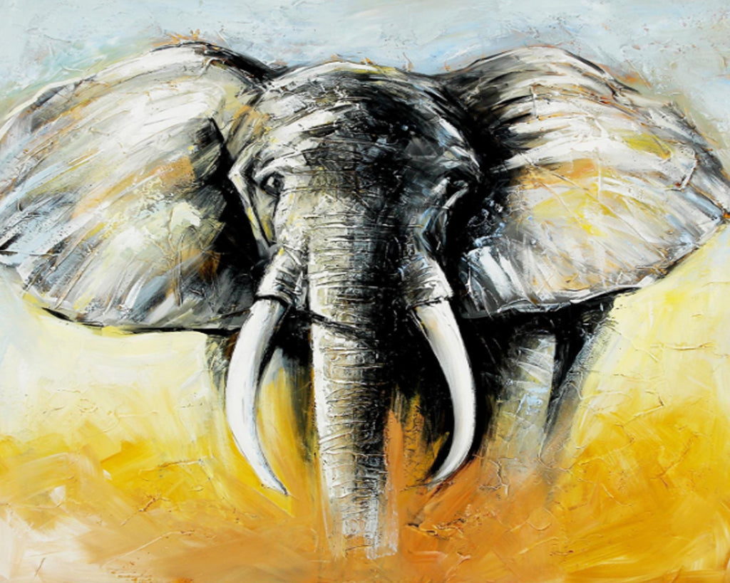 Éléphant Dessiné Peinture par Numéros