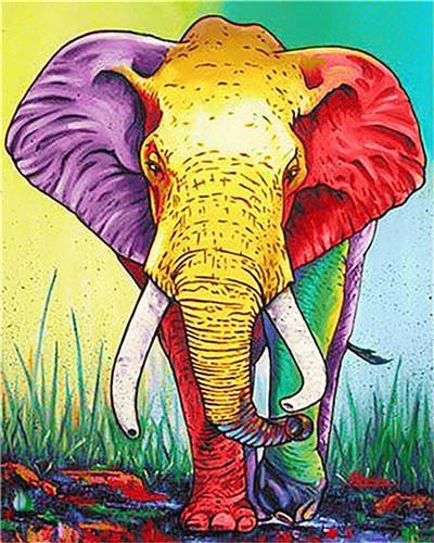Éléphant en Couleurs Etranges Peinture par Numéros
