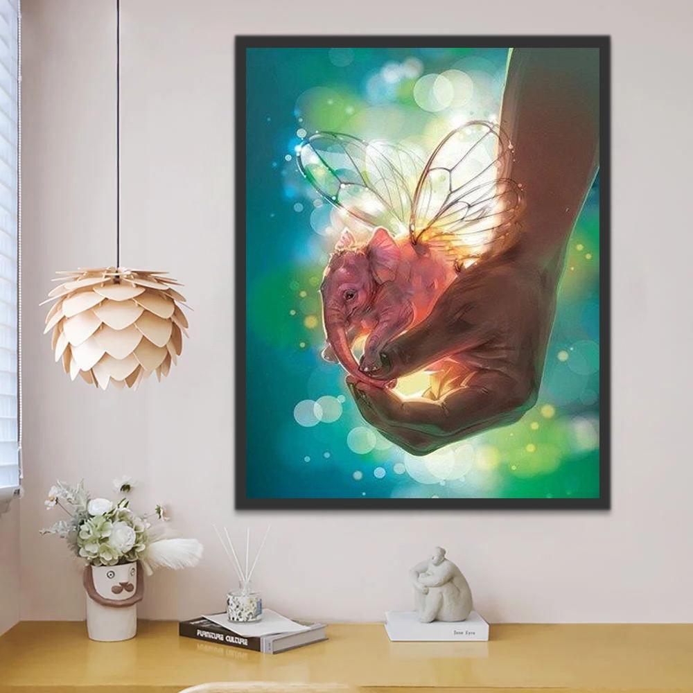Éléphant Fée Peinture par Numéros